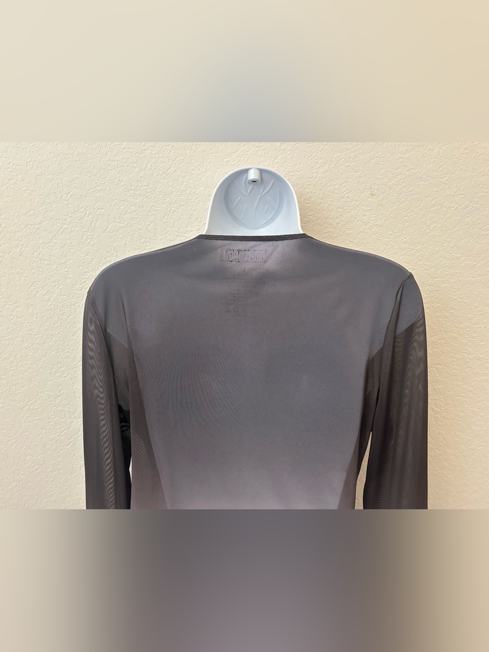 Thirty Single Long Sleeve Semi Sheer Top Women’s L Love Heart Y2K Gray - Picture 7 of 8